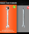 Heavy Duty 13 Piece Metric Ratchet Wrench Set With 72 Tooth Gear And 5 Degree Swing For Tight Spots Chrome Vanadium Steel Construction Wrenches From 6mm To 19mm Includes Handy Storage Rack, 19mm ratchet wrench comparison