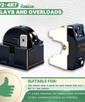 Two Piece PTC Starter Relay And Overload Protector Kit for mini fridges and LG compressors, includes QP2-4.7 and 6750C-0005P relays.