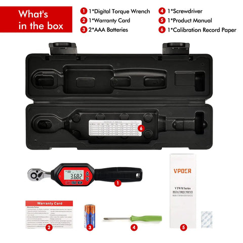 Digital Torque Wrench 1/4 Drive With Buzzer And LED Calibrated No Nonsense Precision 0.22 To 7.37 Ft Lbs in case with accessories