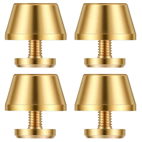 Gold Brass Nailhead Studs For Leather Purses, Heavy Duty Screw Back Purse Feet Hardware, Durable Spike Rivets set of 4.