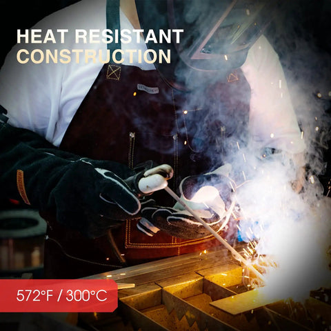Leather Forge Welding Gloves With Maximum Dexterity And Heat Resistance For MIG And TIG Pro Grade Gripping Power shown in welding use