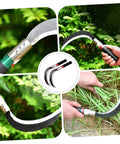 Two Pack Manganese Steel Portable Weeding Tools For Grass Removal And Harvesting With Short Handle Design in use outdoors.