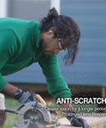 Person wearing OTG Safety Glasses Over Glasses With Dual Anti Fog Coating And UV Protection, Scratch Resistant Z87.1 Certified PPE Eyewear using a saw.