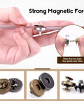 Dope Magnetic Button Clasps Sewing Kit For DIY Projects, 64 Sets In Four Colors With 14mm And 18mm Snaps shown demonstrating magnetic force