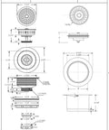 Specification sheet for Combo Pack Built Tough Post Style Kitchen Sink Basket Strainer with Extra Deep Collar Waste Disposal Flange.