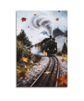 Majestic steam locomotive in autumn landscape, Train Steam Locomotive Posters Set Wall Art Canvas Prints For Living Room