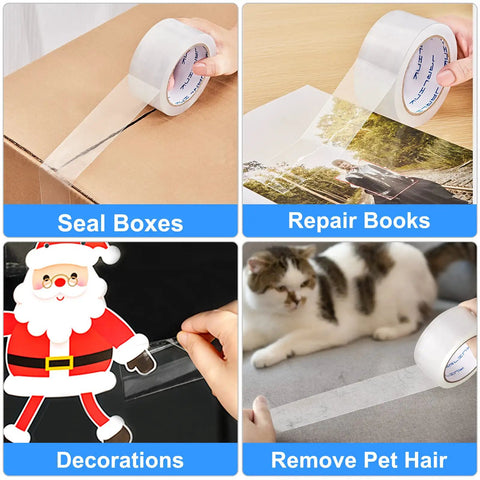 Clear Packing Tape 18 Rolls Heavy Duty Sealing Tape For Shipping And Moving, 2.7 Mil Thick, used for boxes, books, crafts, pet hair