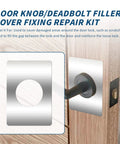 4 Piece Stainless Steel Door Reinforcement Plates Set For Covering Damaged Holes And Fixing Loose Locks in use on wooden door