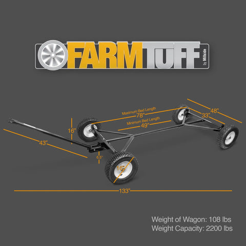 Heavy Duty ATV Utility Wagon Chassis That Hauls 2200 Pounds Built Tough From Alloy Steel Platform Trailer Frame with dimensions