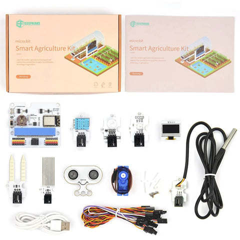 Hands-On Microbit Smart Agriculture Kit With IoT Sensor Suite Including DS18B20 Temperature, Soil Moisture, Water Level, PIR Sensor