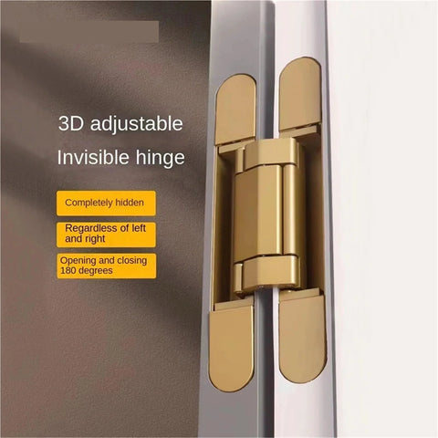 Concealed Door Hinges Set Of 4 Invisible Secret Hinges With Hidden Three Dimensional Cross Adjustable Mechanism for heavy doors