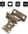 Self Closing Cabinet Hinges 4 Pack Satin Finish Flush Concealed Hinges For Kitchen Cabinets, detailed view of hinge and durability icons