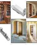 Self Closing Door Pivot Hinges For Wood Doors, Heavy Duty 360 Degree Stainless Steel Hidden Hinge System shown installed