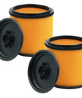 2 Pack Replacement Cartridge Vacuum Filter For 5 To 20 Gallon Wet Dry Vacs VBV1210 Compatible Shop Vac Filter Fits Hart 5 20 Gallon Vacuums And Most Shop Vac Models, showing two yellow ribbed filters with black caps