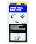 50 Piece SAE Grease Fitting Kit With Assorted Angles And Sizes For Universal Lubrication Built Tough For Auto Shops And Home Garages Includes case