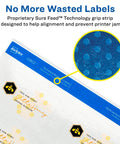 Customizable Two By Three Inch Rectangle Labels Glossy Crystal Clear Finish That Really Pops Colors Perfect For Party Favors Gift Labels Mailing Labels And Product Labeling Full Bleed Print Ready 80 Customizable Labels with Sure Feed technology displayed.