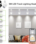 Dope 9W 4000K LED Track Light Heads Dimmable 3 Wire H Type Fixture With Multi Angle Adjustable Heads for living room lighting