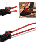 Threlaco 2 In 1 Rebar Bender And Cutter Manual Metal Rod Bending Tool Effortlessly Cut And Bend Steel Rebar Up To 5/8 Inch Diameter Heavy Duty Construction Grade Bending Machine For DIY And Pro Jobs Red on worksite.