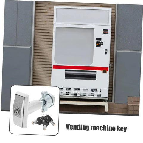 Badass Vending Machine T Handle Lock Kit With Keys High Security Snack Dispenser Access Control on white vending machine door