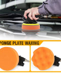 5 Inch Air Random Orbital Sander Dual Action Pneumatic Palm Sander for wood and metal polishing, shown in action on car hood.