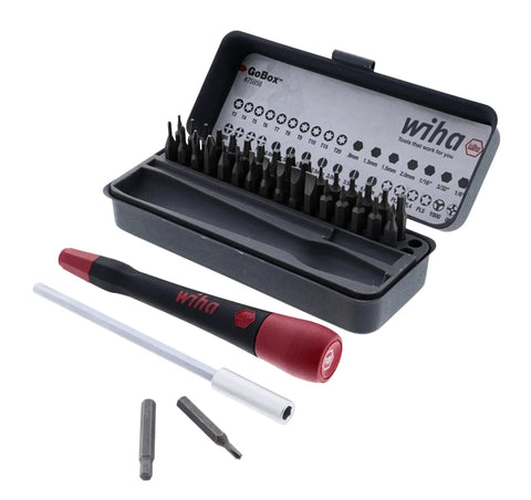 GoBox Precision Micro Bit Set with PicoFinish handle, magnetic bits, storage case, for Slotted Phillips Hex Torx electronics DIY fine assembly.