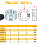 Diagram of the Two Pack Bore One Half Inch Shaft Collar Seven Eighths Inch Outer Diameter One Half Inch Thick Carbon Steel Zinc Plated
