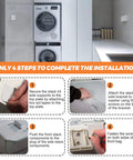 Installation process of Heavy Duty Washer Dryer Stacking Kit For 27 Inch Laundry Machines showing steps for setup.