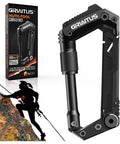 8 In 1 Heavy Duty Carabiner Multitool EDC Pocket Knife Serrated Knife Rope Cutter Screwdriver Can Opener Bottle Opener Ruler Survival Gear For Camping Hiking Climbing And Everyday Carry Gifts For Men Black