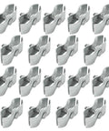 18 Piece Chain Link Fence Clamps Set For Dog Kennels 1 3 8 Inch Galvanized Steel Easy Install For Pipe And Panel Frames Rust And Corrosion Resistant Construction, showing multiple galvanized clamps arranged in rows