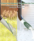 4 Inch Angled Yard Drain With Grate Cover For No Fuss Debris Blocking And Steady Water Flow In Flood Prone Lawns Patios Courtyards And Pool Areas Downspout Drain Ready For Sump Pumps And Soggy Ground, demonstrating year-round use with water and snow blocking.