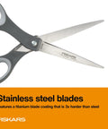 Left-Handed Titanium Scissors With Soft Grip Handle For Comfort And Precision, 8 Inch Stainless Steel Blades Built For Day-To-Day Home And Office Tasks Like Paper Cardboard Photos And More