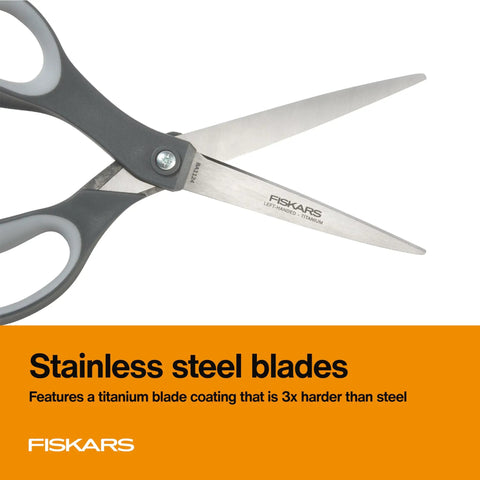 Left-Handed Titanium Scissors With Soft Grip Handle For Comfort And Precision, 8 Inch Stainless Steel Blades Built For Day-To-Day Home And Office Tasks Like Paper Cardboard Photos And More