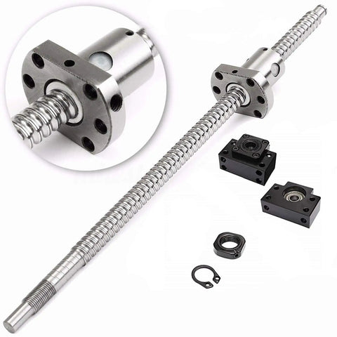 550mm Ballscrew Kit With BK10 BF10 End Supports For CNC Machines RM1204 12mm Diameter 4mm Pitch Ball Screw And Nut Housing