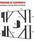 Built Tough Heavy Duty Gate Kit For Wood Fences With Self Locking Latch Fits 26 To 60 Inch Wide Gates And 72 Inch High Includes Steel Brackets For 3.6 Inch Wide Lumber Or Less Black Finish dimensions of steel gate brackets with 12.4in and 9.0in measurements