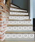 14 Strips Peel And Stick Stair Riser Decals Self Adhesive Vinyl Stickers For Steps Grey Clover Color 39.37 By 7.09 Inches