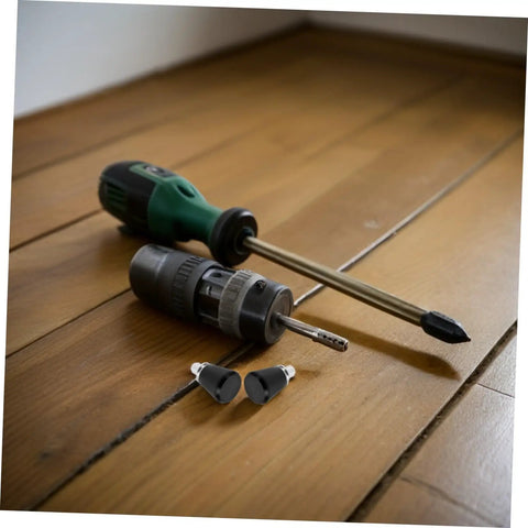 Heavy Duty 4 Pack Black Metal Spring Loaded Catch Pins With Reliable Locking Grip And Wear Resistant Surface Hardening for Industrial Assembly Mechanical Units And Electronic Jigs You Can Count On next to tools on wood floor.