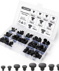 90 Pcs Silicone Rubber Hole Plugs Set With 9 Diameter Sizes in storage box, various sizes visible, used for powder coating and tubing