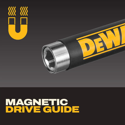 Go-To 18-Piece Compact Magnetic Drive Guide Set With Clear Lid, Yellow Finish, Magnetic drive close-up