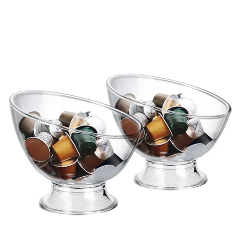 Clear Coffee Pod Holder For K Cups And Vertuo Capsules, Space Saver Countertop Organizer showing 2 clear plastic pod holders with capsules