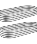 Two Pack Metal Raised Garden Bed 4x2x1ft Galvanized Planter Box For Backyard Veggies And Flowers Open Bottom Drainage Design