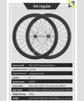 Vel Road Bike Carbon Wheelset 700C Clincher Disc Brake Tubeless Ready with 50/60mm Aero Rims, 36T Hub and Pillar Spokes