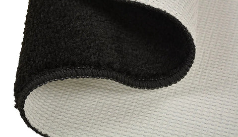 Close-up of Indoor Stair Treads 7 Inch By 24 Inch Set Of 13 Black Machine Washable Slip Resistant Carpet Treads With Non Slip Rubber Backing
