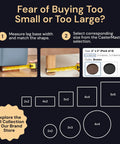 Size measurement guide for Rubber Furniture Pads Non Slip Heavy Duty Caster Cups For Couch Stoppers For Hardwood Floors, Tile And Laminate 2 Inch Round Anti Scratch Floor Protectors Black 4 Pack