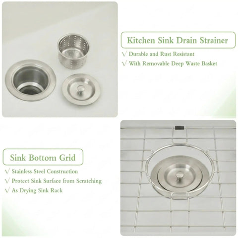 Black Bar Sink 16 By 18 Inch Undermount Granite Composite Wet Bar Sink For Kitchen Or Home Bar drain strainer and grid.
