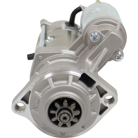Front view of 12V 9 Tooth Starter Replacement For New Holland Boomer Tractors MT40006954 MT40334005 showing gear teeth
