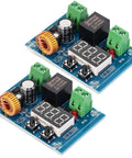 12V To 36V DC Voltage Protection Module Pack Of 2 with digital display and quick disconnect switch for over discharge safeguards.