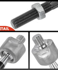 Front Inner Tie Rod Ends For Dodge Sprinter 2500 2003-2006 And Sprinter 3500 2003-2006, Left And Right Pair, Replacement Steering Tie Rods For Freightliner Sprinter 2500 2002-2006 And 3500 2002-2006 close-up threaded steel ends