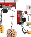 Heavy Duty 480W Mini Electric Hoist With Emergency Stop Button For Garage And Warehouse Use Portable 110V Winch Lifter For Home Workshop Projects with lifting accessories and load
