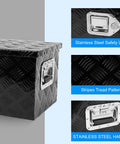 Beefy Heavy Duty Aluminum Truck Bed Tool Box 44 Inch Wide Diamond Plate Waterproof Storage Case with side handle and lock