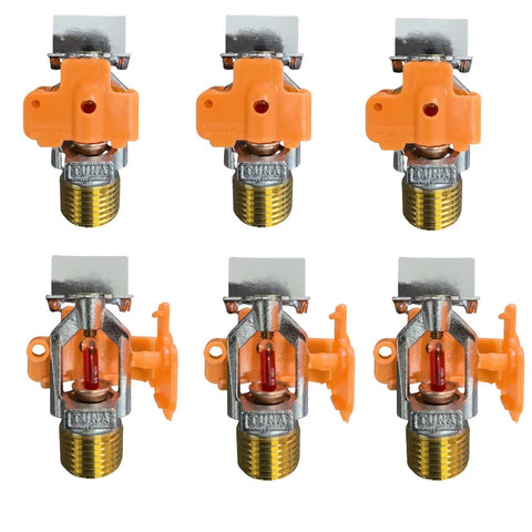 Heavy Duty Horizontal Sidewall Fire Sprinkler Head Half Inch NPT 155 Degree Standard Response FM Approved UL Listed 6 Pack Chrome Finish